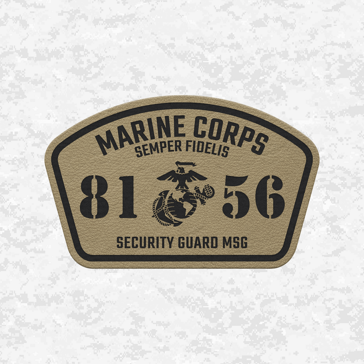 MOS 8156 Security Guard MSG | Leather Patch | Velcro Backed