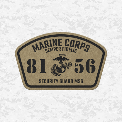 MOS 8156 Security Guard MSG | Leather Patch | Velcro Backed