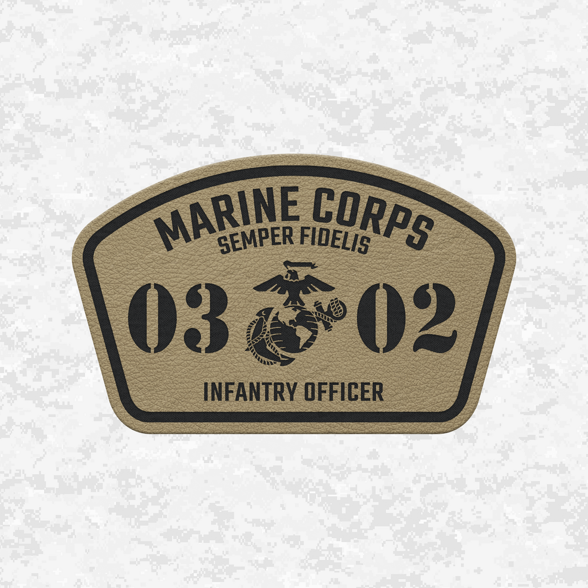 MOS 0302 Infantry Officer | Leather Patch | Velcro Backed