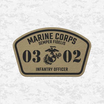 MOS 0302 Infantry Officer | Leather Patch | Velcro Backed