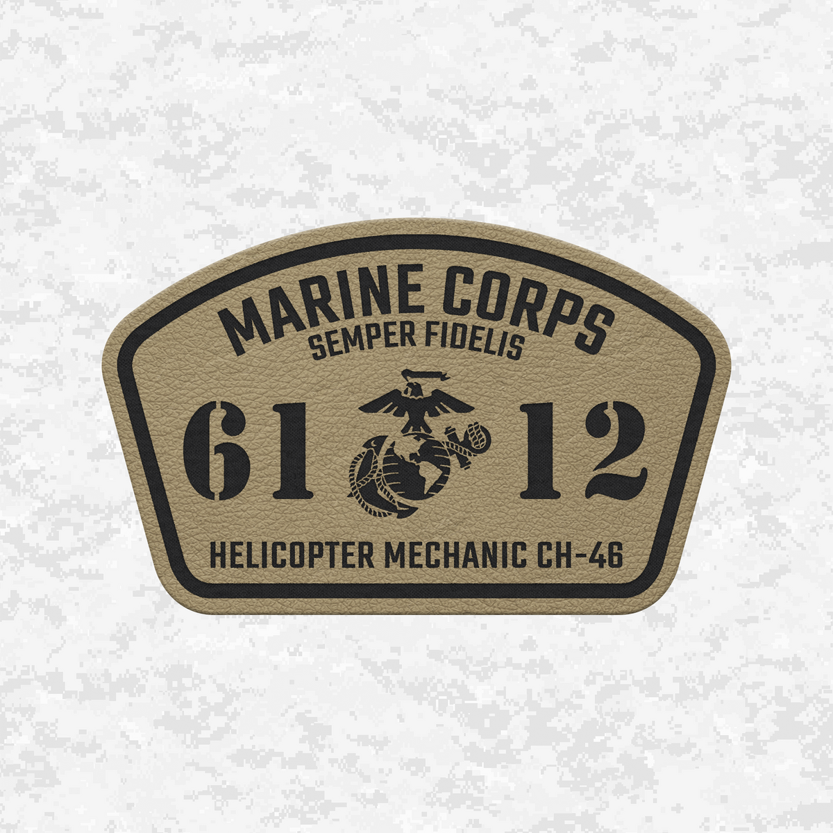 MOS 6112 Helicopter Mechanic CH-46 | Leather Patch | Velcro Backed
