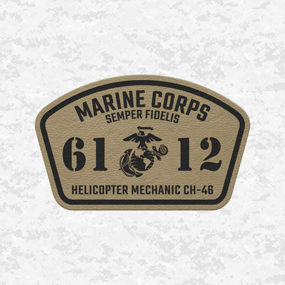 MOS 6112 Helicopter Mechanic CH-46 | Leather Patch | Velcro Backed