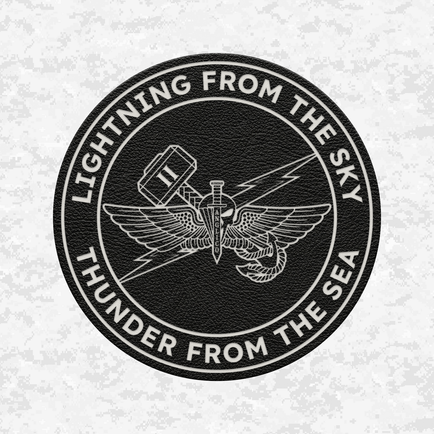 2D ANGLICO | Lightning From The Sky, Thunder From The Sea | Leather Patch | Velcro Backed