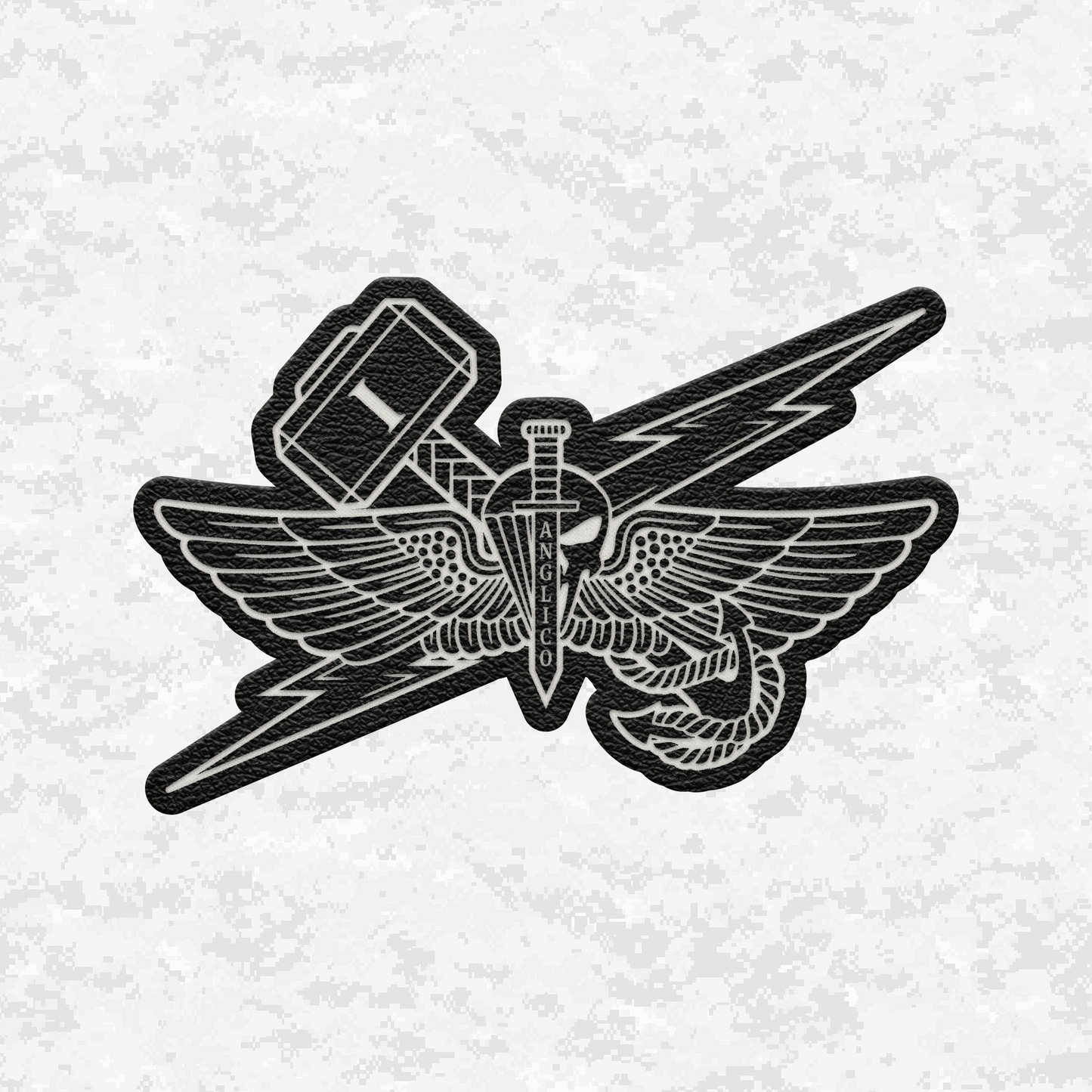 1st ANGLICO | Sky Lightning & Sea Thunder | Leather Patch | Velcro Backed