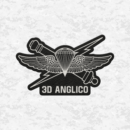 3d ANGLICO | Air Naval Fire | Leather Patch | Velcro Backed