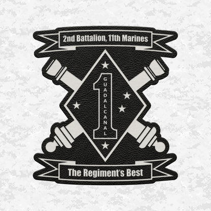 2nd Battalion 11th Marines Unit "Patriot" | Leather Patch | Velcro Backed