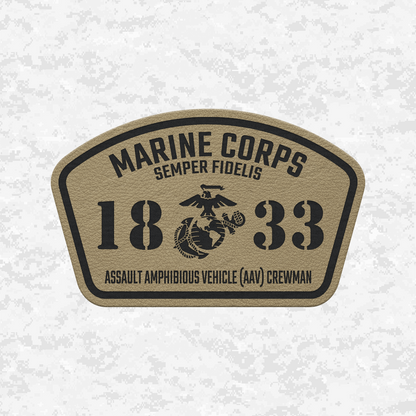 MOS 1833 Assault Amphibious Vehicle (AAV) Crewman | Leather Patch | Velcro Backed