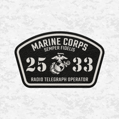 MOS 2533 Radio Telegraph Operator | Leather Patch | Velcro Backed