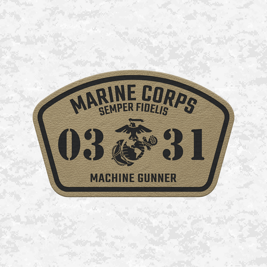 MOS 0331 Machine Gunner | Leather Patch | Velcro Backed