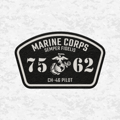 MOS 7562 CH-46 Pilot | Leather Patch | Velcro Backed