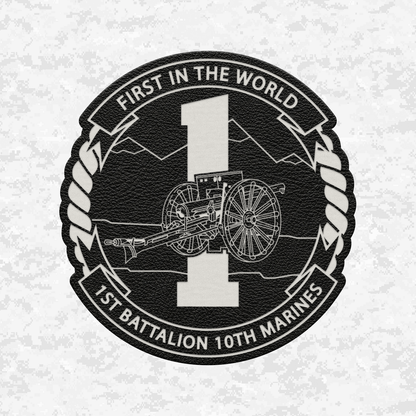 1st Battalion 10th Marines Unit "Nightmare" | Leather Patch | Velcro Backed