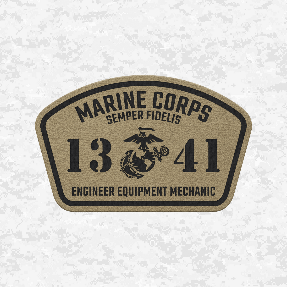MOS 1341 Engineer Equipment Mechanic | Leather Patch | Velcro Backed