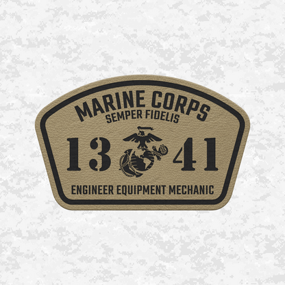 MOS 1341 Engineer Equipment Mechanic | Leather Patch | Velcro Backed