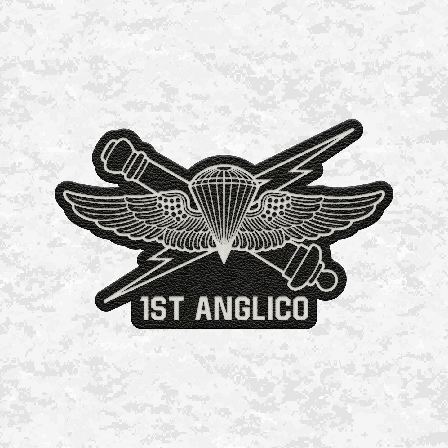 1st ANGLICO | Air Naval Fire | Leather Patch | Velcro Backed