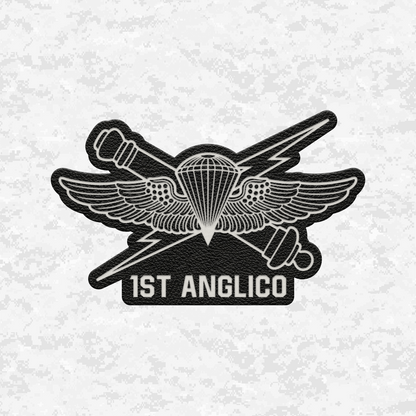 1st ANGLICO | Air Naval Fire | Leather Patch | Velcro Backed