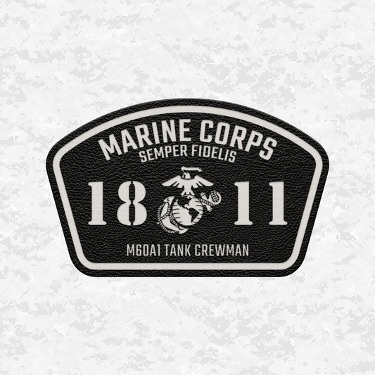 MOS 1811 M60A1 Tank Crewman | Leather Patch | Velcro Backed