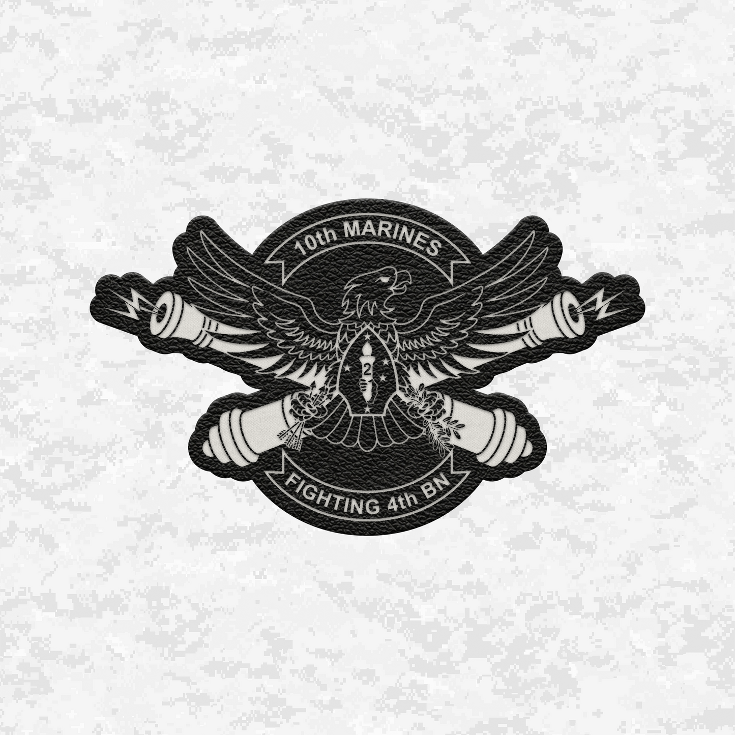 4th Battalion 10th Marines Unit "Fighting 4th" | Leather Patch | Velcro Backed