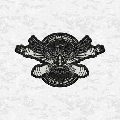 4th Battalion 10th Marines Unit "Fighting 4th" | Leather Patch | Velcro Backed