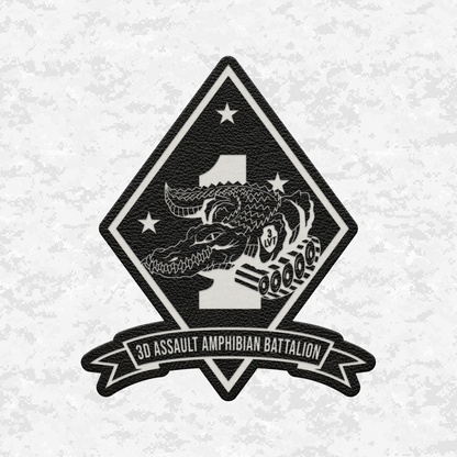 3rd Assault Amphibian Battalion "3rd Tracks" | Leather Patch | Velcro Backed