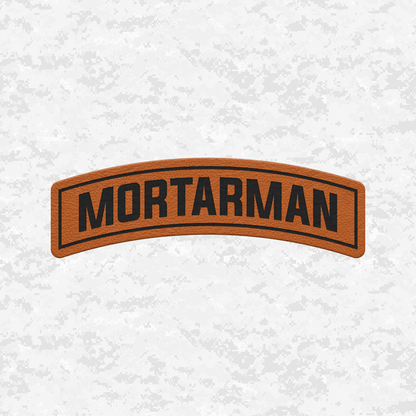 Mortarman Tab Insignia | Leather Patch | Velcro Backed
