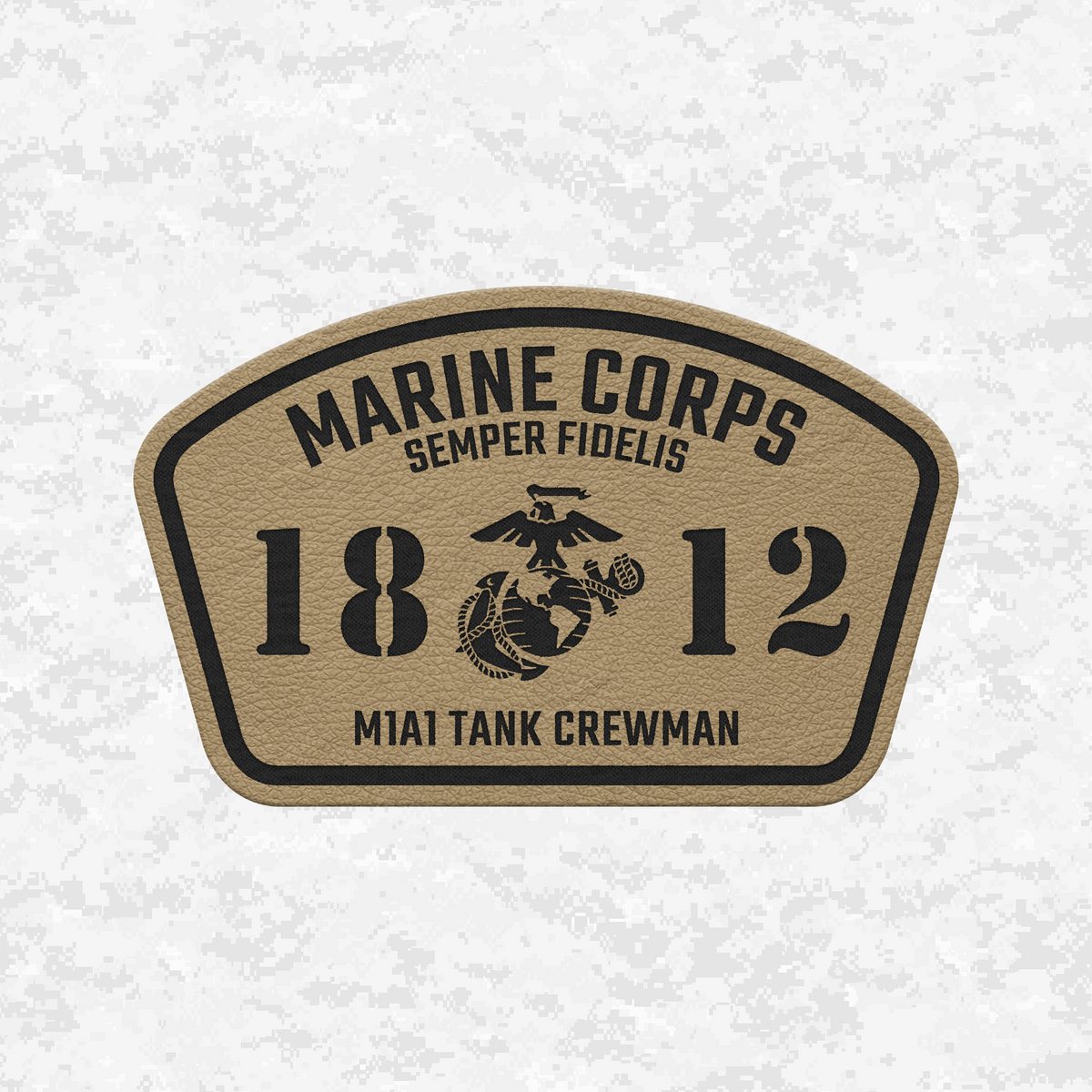 MOS 1812 M1A1 Tank Crewman | Leather Patch | Velcro Backed