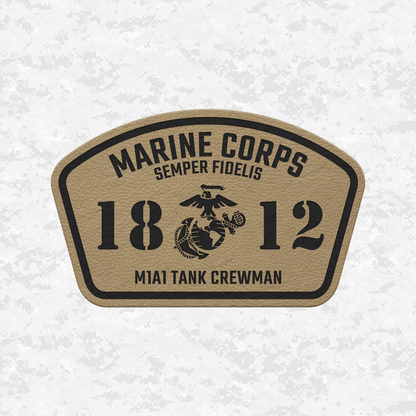 MOS 1812 M1A1 Tank Crewman | Leather Patch | Velcro Backed