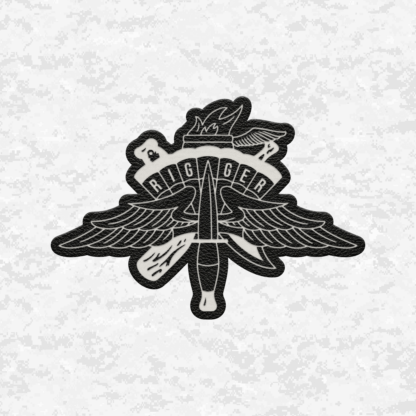 Parachute Rigger Elite (Specialized Design) | Leather Patch | Velcro Backed | Brown / Black