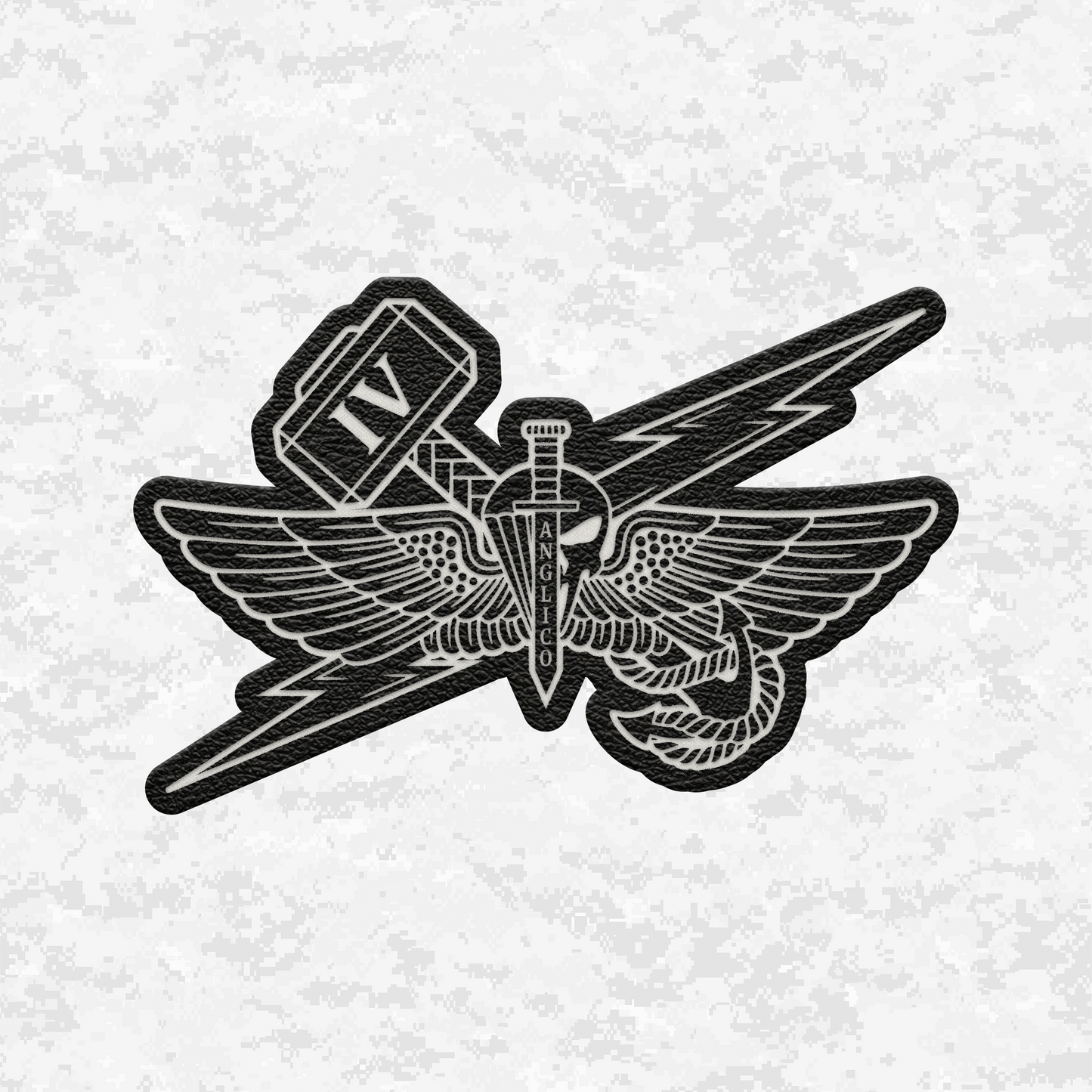 4th ANGLICO | Sky Lightning & Sea Thunder | Leather Patch | Velcro Backed