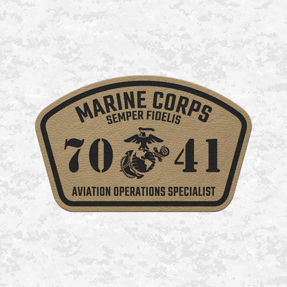 MOS 7041 Aviation Operations Specialist | Leather Patch | Velcro Backed