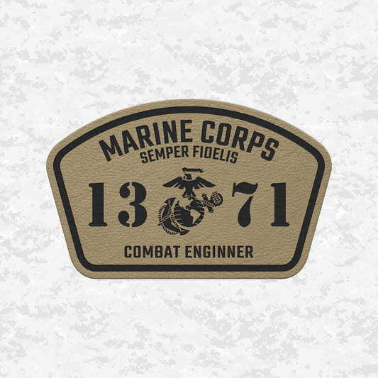 MOS 1371 Combat Engineer | Leather Patch | Velcro Backed