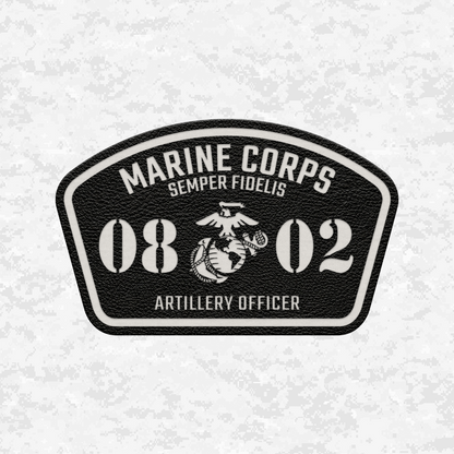 MOS 0802 Artillery Officer | Leather Patch | Velcro Backed