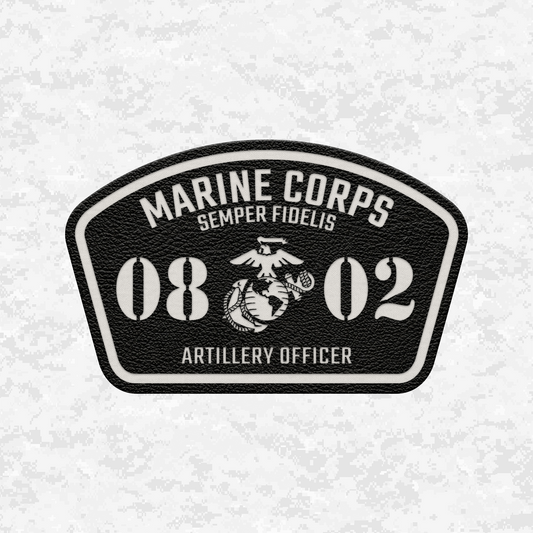 MOS 0802 Artillery Officer | Leather Patch | Velcro Backed