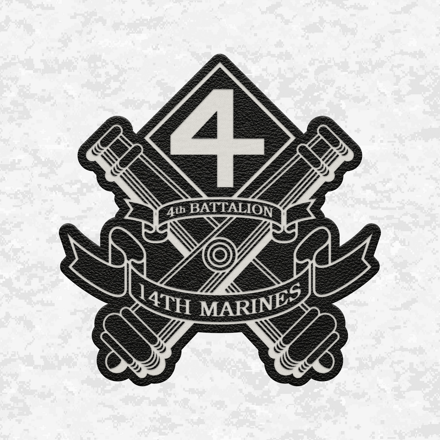 4th Battalion 14th Marines | Leather Patch | Velcro Backed