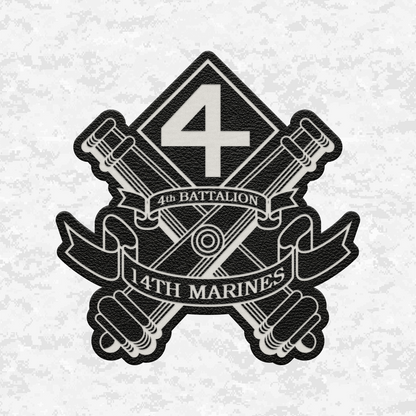 4th Battalion 14th Marines | Leather Patch | Velcro Backed
