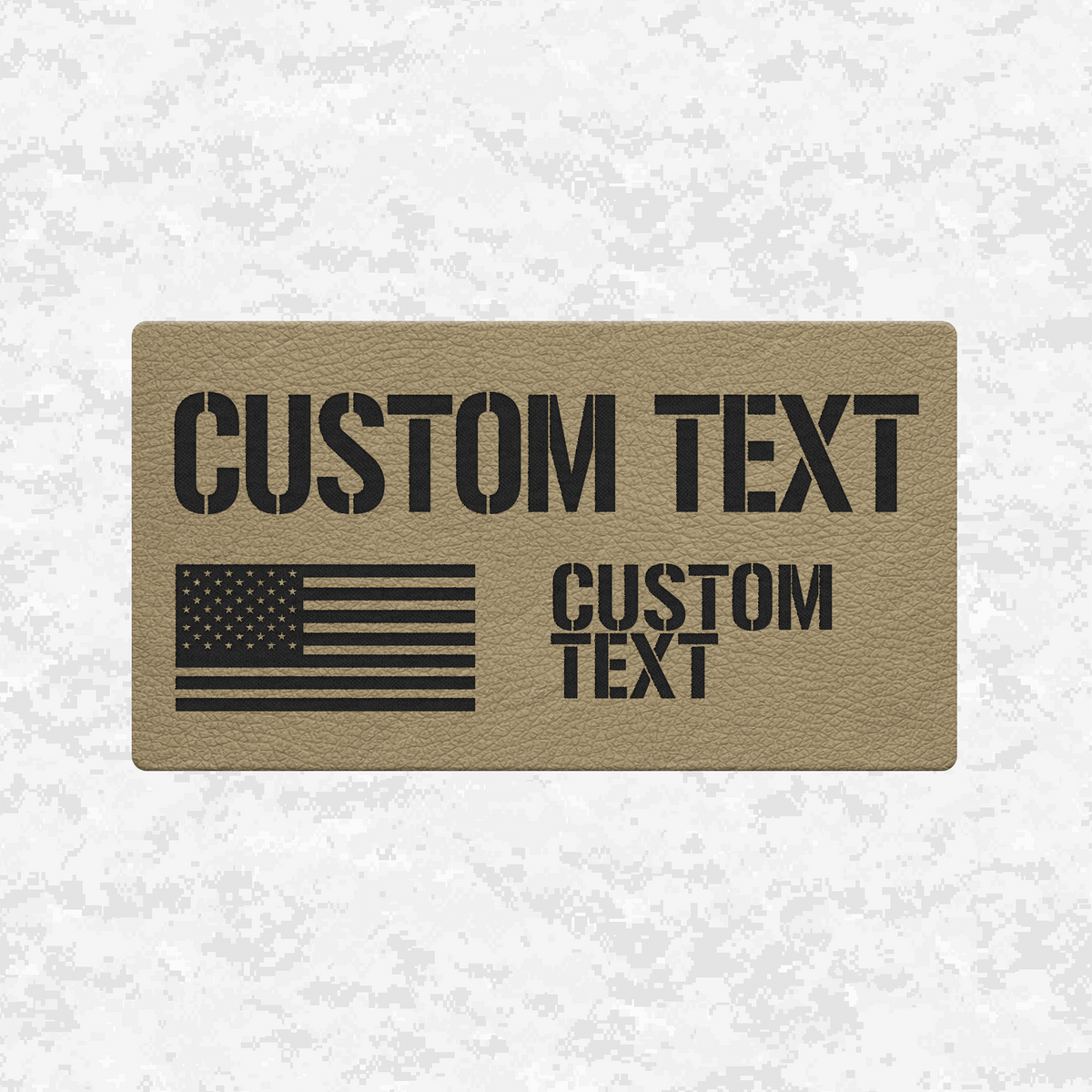 Custom Text Tactical Flag Graphic | Leather Patch | Velcro Backed