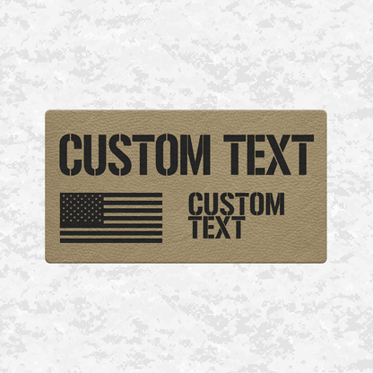 Custom Text Tactical Flag Graphic | Leather Patch | Velcro Backed
