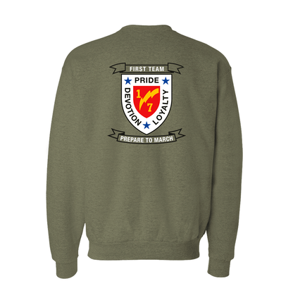 1st Battalion 7th Marines Unit "First Team" Sweatshirt