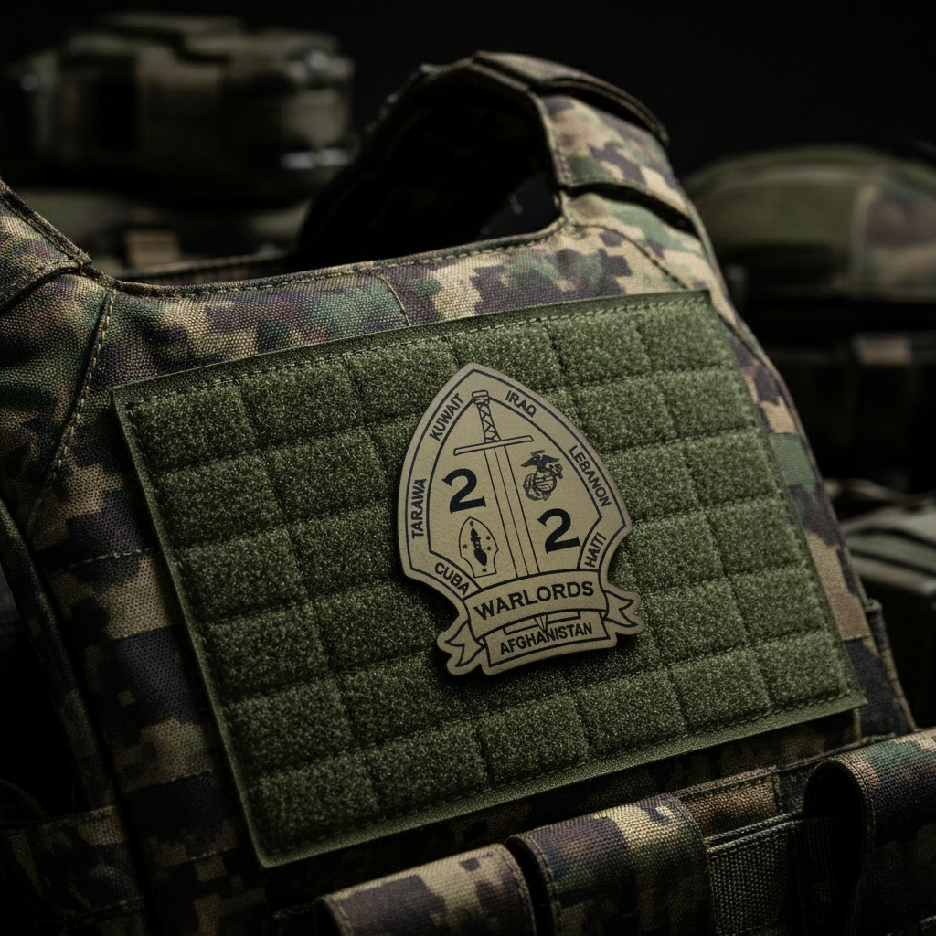Leather Patch | 2nd Battalion 2nd Marines "Warlords" #1 | Velcro Backed
