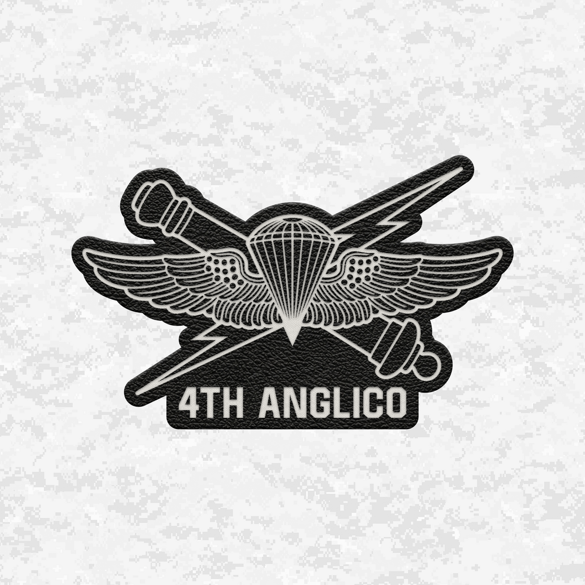 4th ANGLICO | Air Naval Fire | Leather Patch | Velcro Backed