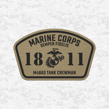 MOS 1811 M48A3 Tank Crewman | Leather Patch | Velcro Backed