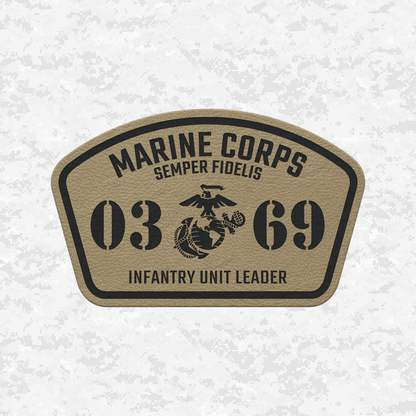 MOS 0369 Infantry Unit Leader | Leather Patch | Velcro Backed