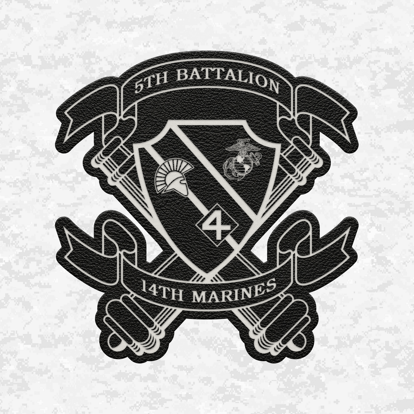 5th Battalion 14th Marines Unit "Sharphunter" | Leather Patch | Velcro Backed