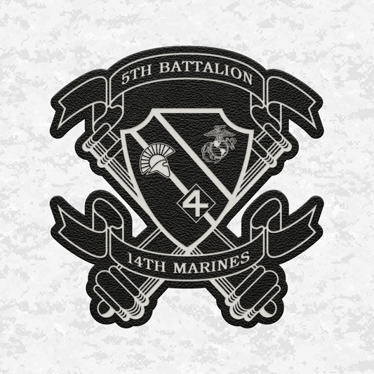5th Battalion 14th Marines Unit "Sharphunter" | Leather Patch | Velcro Backed