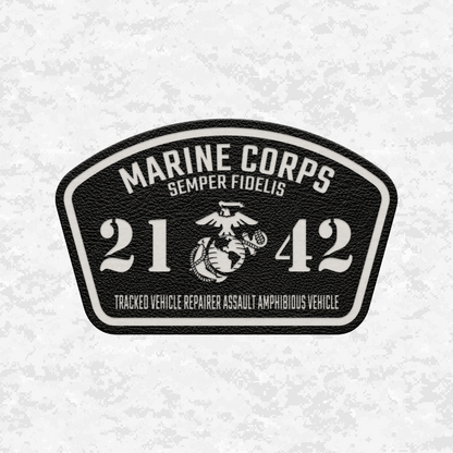 MOS 2142 Tracked Vehicle Repairer Assault Amphibious Vehicle | Leather Patch | Velcro Backed