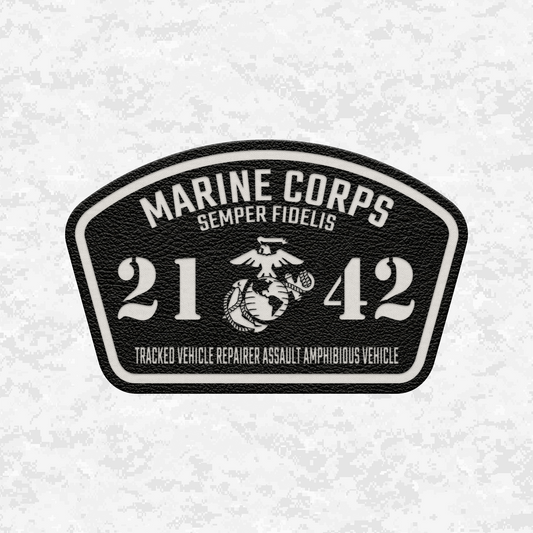 MOS 2142 Tracked Vehicle Repairer Assault Amphibious Vehicle | Leather Patch | Velcro Backed