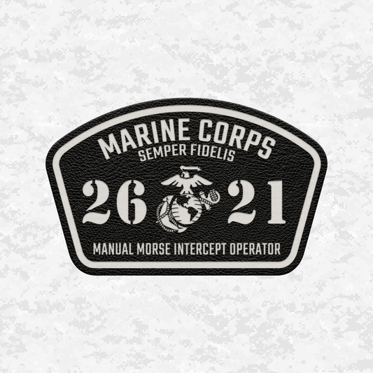 MOS 2621 Manual Morse Intercept Operator | Leather Patch | Velcro Backed