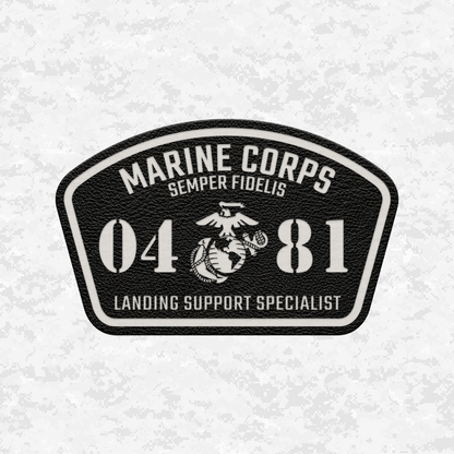 MOS 0481 Landing Support Specialist | Leather Patch | Velcro Backed
