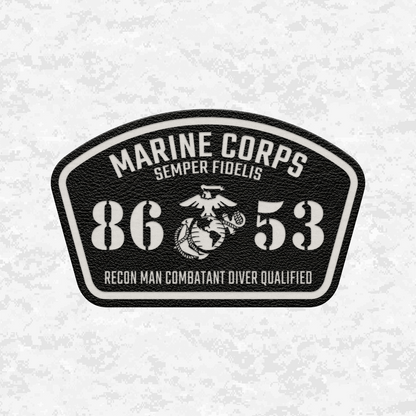 MOS 8653 Recon Man Combatant Diver Qualified | Leather Patch | Velcro Backed
