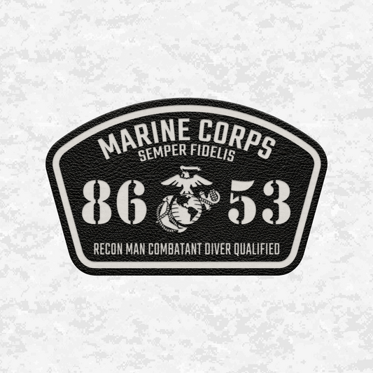MOS 8653 Recon Man Combatant Diver Qualified | Leather Patch | Velcro Backed