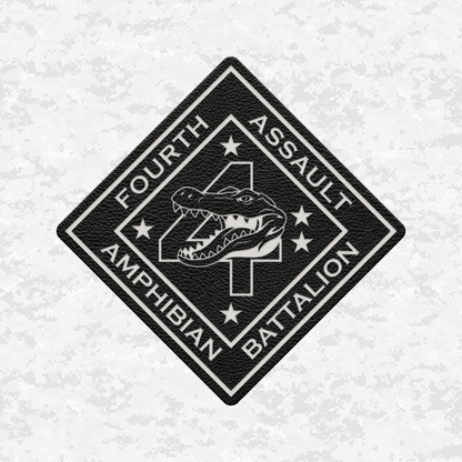 4th Assault Amphibian Battalion "4th Tracks" | Leather Patch | Velcro Backed